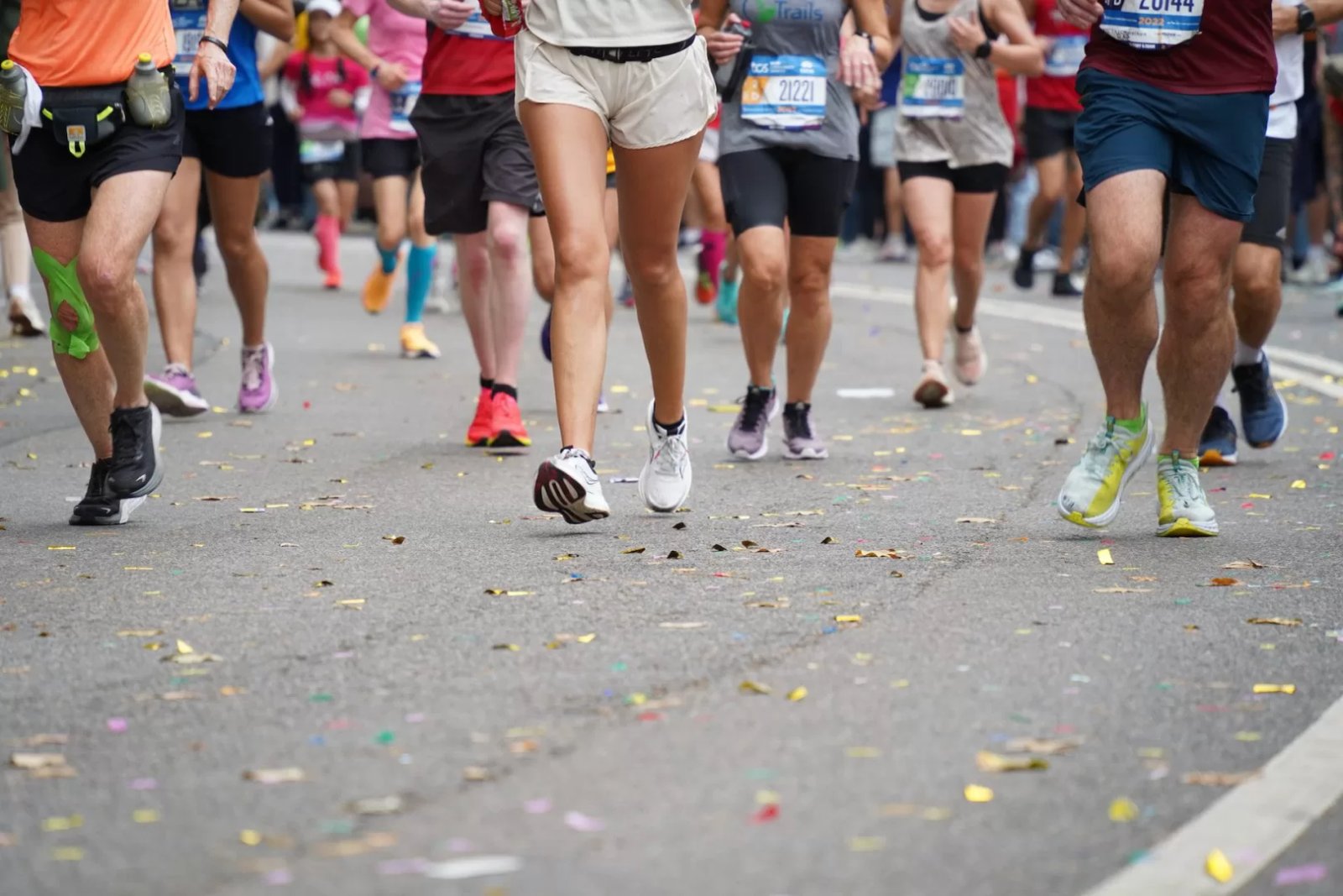 group of runners legs during race